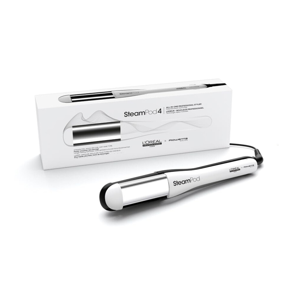 L'Or?al Professionnel Steam Hair Straightener & Styling Tool, for All Hair Types, SteamPod 4, UK Plug