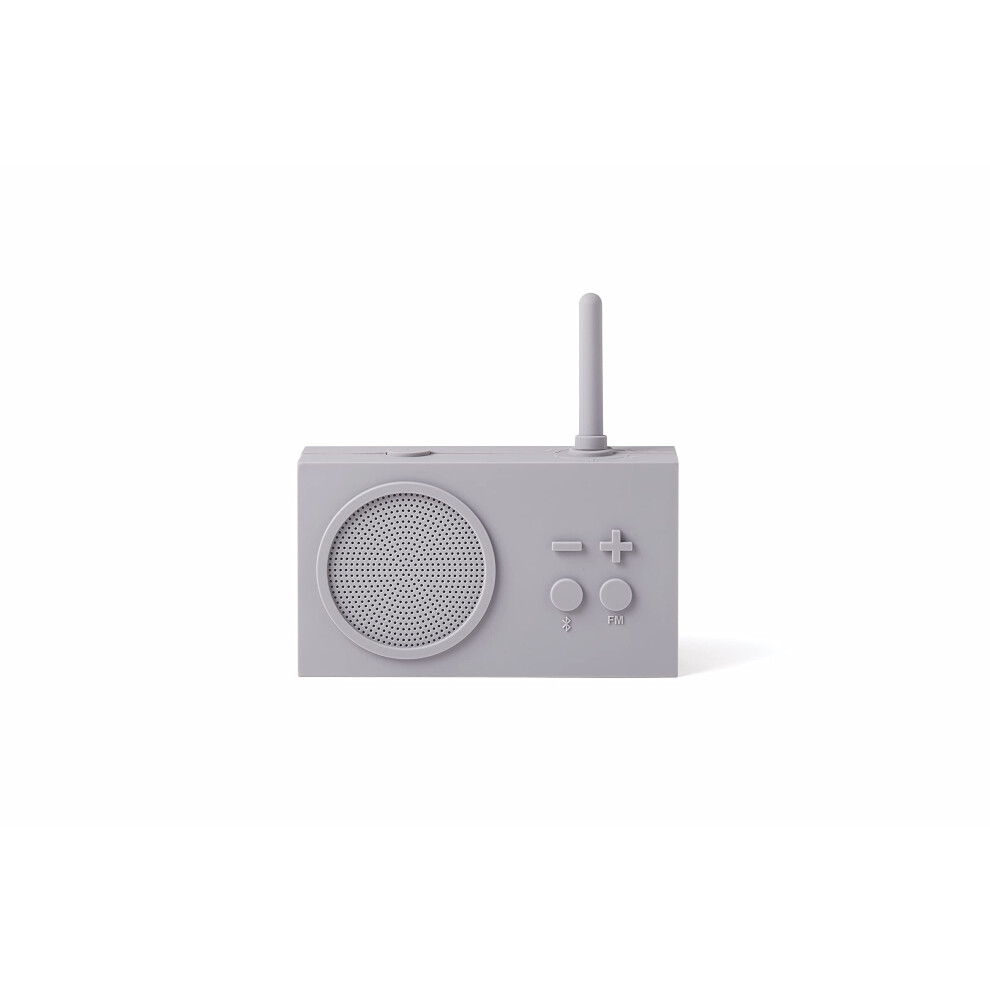 Lexon Tykho 3 Wireless Bluetooth Speaker And Fm Radio, Splashproof And Rechargeable - Grey 3660491203600