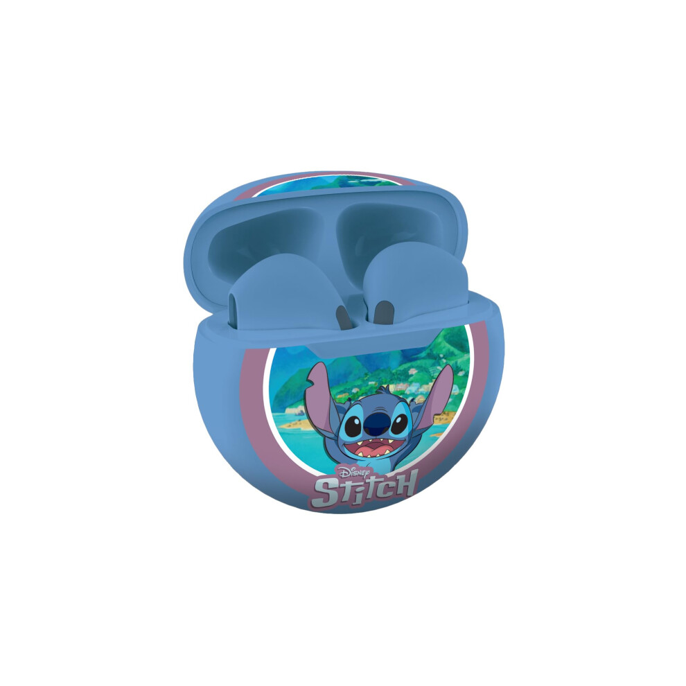 Lexibook, Disney Stitch, Wireless Stereo Earbuds, Ideal Quality Sound, Integrated Microphone, Touch Control, Charging Case, Sound Level Limited At 85 3380743100814