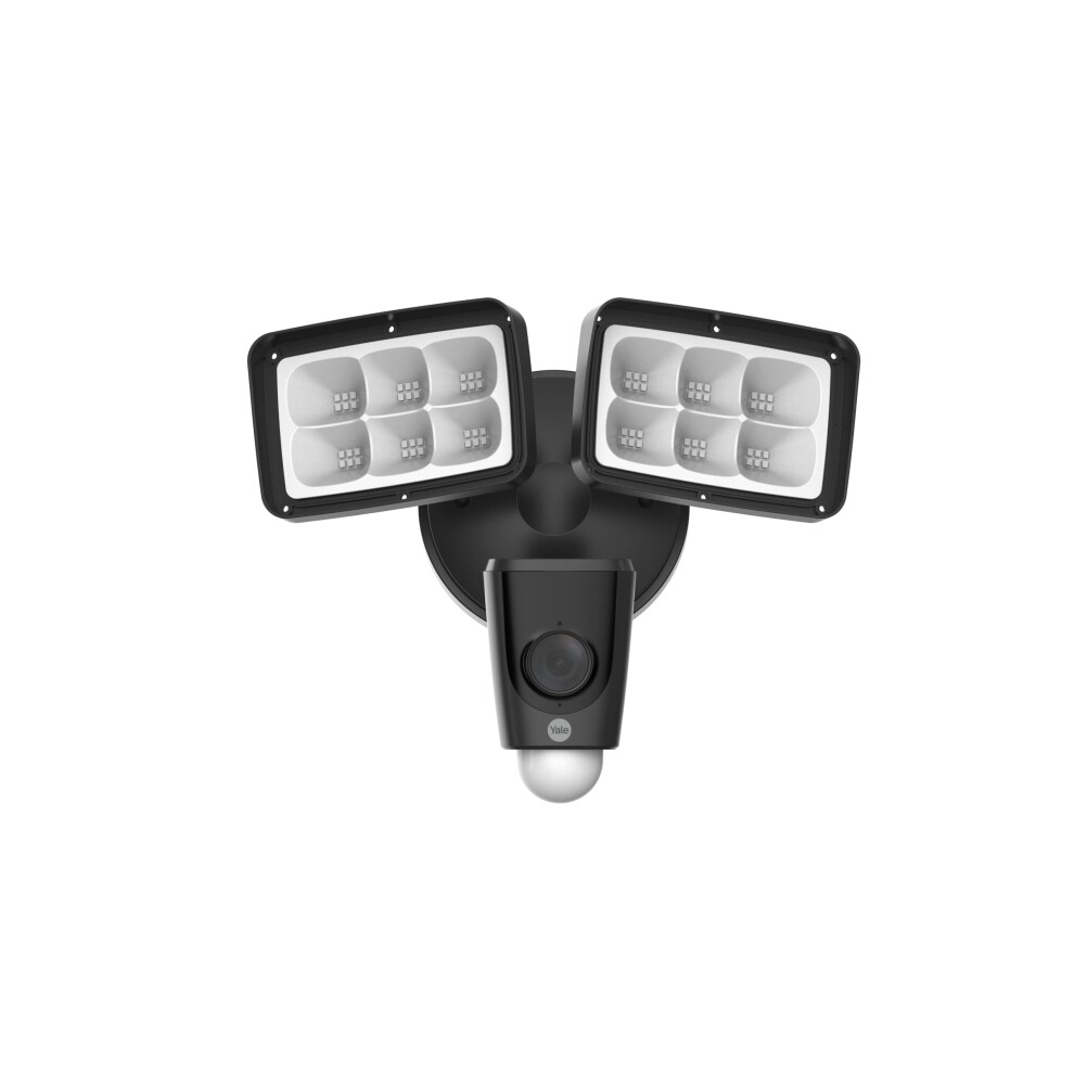 Yale Floodlight Camera - Two Way Talk - Motion Detection - Multiple Lighting Modes - Loud 110 Db Siren - Ip65 - Fhd 1080-2000 Lumen - Works With