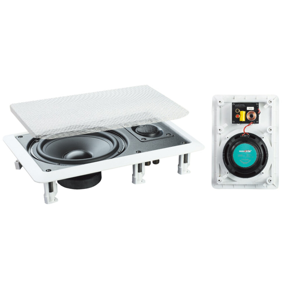 E-Audio 6.5" 2-Way 120W In-Wall Speaker With Driver And Tweeter (Pair) White 5021196649137