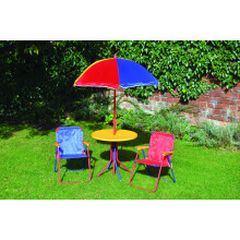 Kids Children?s Picnic Garden Parasol Umbrella Folding Patio Table Chairs Set