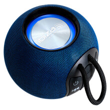 Ibiza - BOOMY - Battery powered 2.5" Bluetooth 360? portable round speaker with LED light rings and TWS function - Midnight Blue