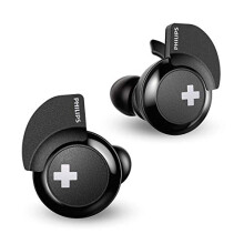 Philips Bass+ SHB4385 Wireless Bluetooth in-Ear Earbuds, TWS with Up to 6+6 Hours of Playtime, 3 Sizes Ear Tips, Charging Case - Black (SHB4385BK)