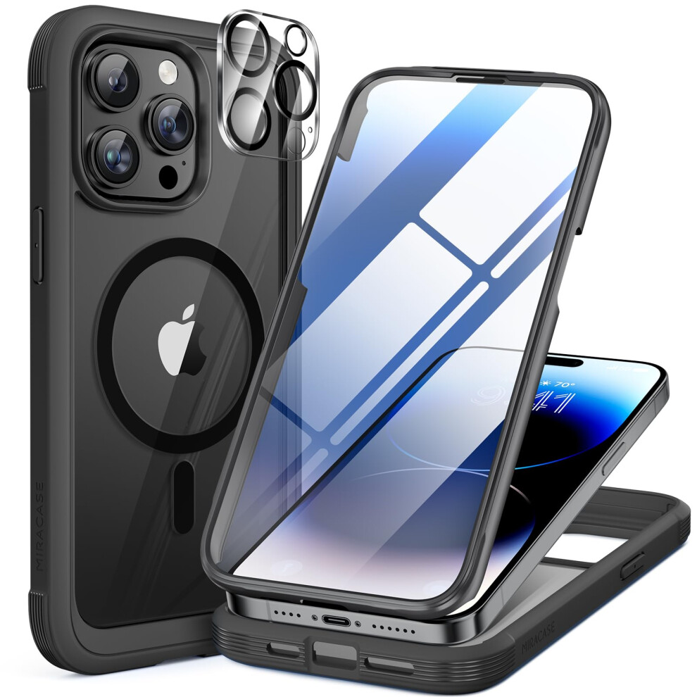 Miracase Magnetic Case For Iphone 15 Pro Case 6.1-Inch, Full Body Bumper Case Compatible With Magsafe And Built-In 9H Tempered Glass Screen Protector 6949312322353