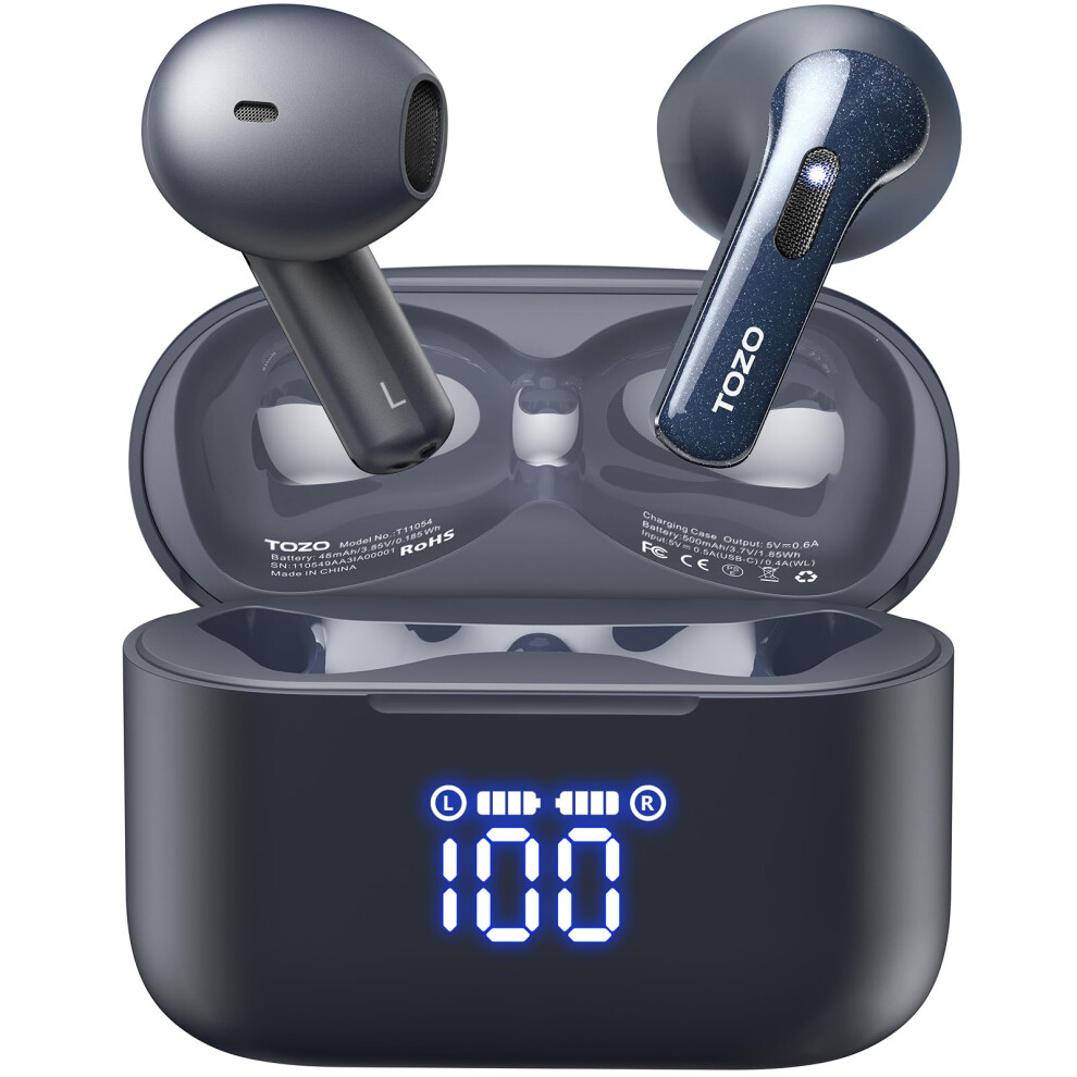 Tozo T21 Wireless Earbuds, Bluetooth 5.3 Earphones, Semi In Ear Buds, Dual Mic Call Noise Cancelling Wireless Earphones, Bluetooth Earbuds With 6971681318675