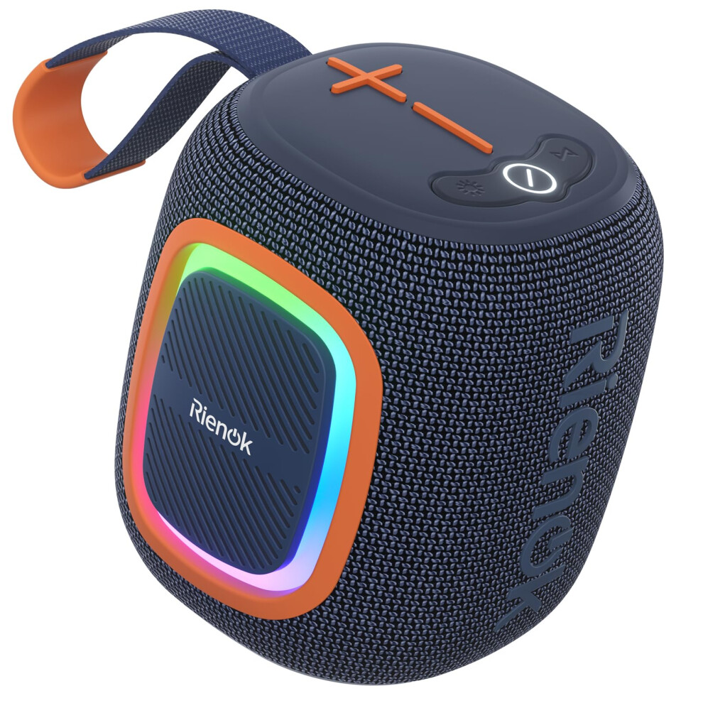 Rienok Bluetooth Speaker Wireless Portable Waterproof Speaker With Lights Fm Radio 15-Hour Playtime Bluetooth 5.3 Tf Card Usb Playback Mini Speakers 6972895315580
