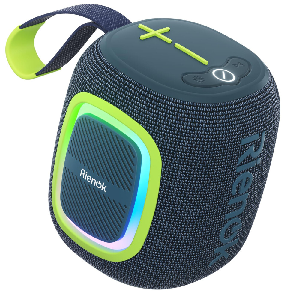 Rienok Bluetooth Speaker Wireless Portable Waterproof Speaker With Lights Fm Radio 15-Hour Playtime Bluetooth 5.3 Tf Card Usb Playback Mini Speakers 6972895315603