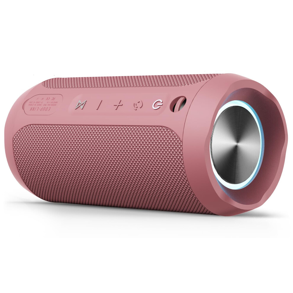 Eduplink Bluetooth Speaker, Portable Wireless Speakers, Waterproof Ipx7 Speaker, Tws Pairing Stereo, Long Playtime For Home, Travel, Pink 6975385750557