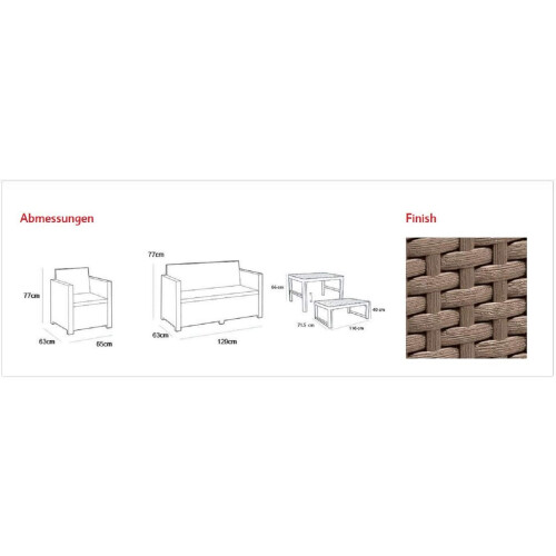 Keter Allibert Monaco 4-Piece Lounge Set 2