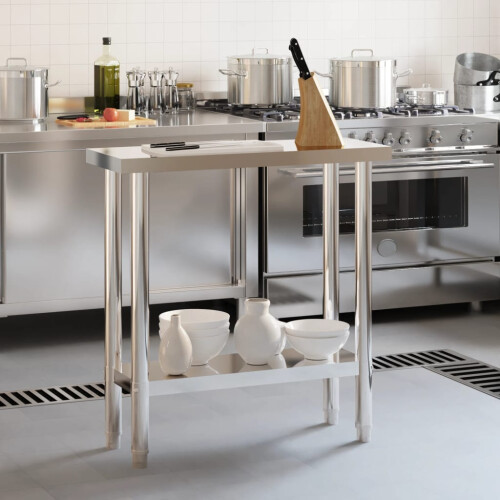 VidaXL vidaXL Kitchen Work Table 82.5x30x85 cm Stainless Steel 2