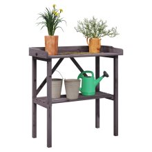 vidaXL Pflanztisch mit Ablage Grau 78x38x82,5 cm Massivholz Tanne