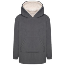 KIDS CORAL FLEECE BLANKET HOODIE CHA S/M