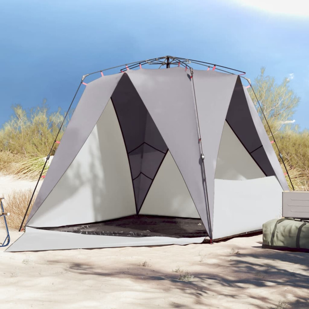 Vidaxl Beach Tent 4-Person Quick Release Waterproof Grey