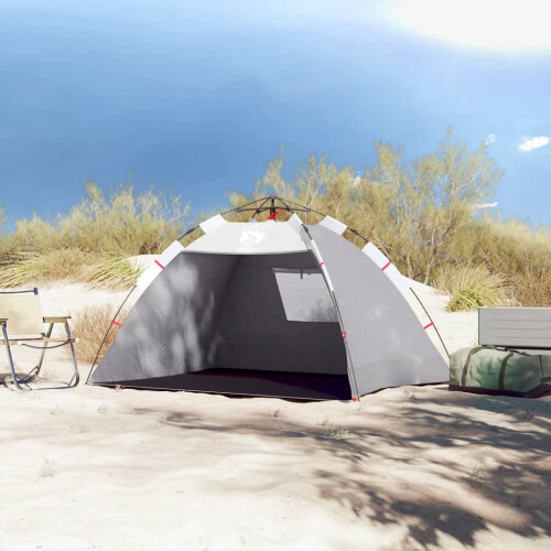 VidaXL vidaXL Strandzelt 2 Personen Grau Quick Release Wasserdicht 2