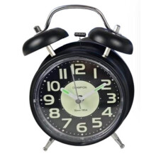 Champion Double Bell Silent Sweep Black Alarm Clock DB11503BLK