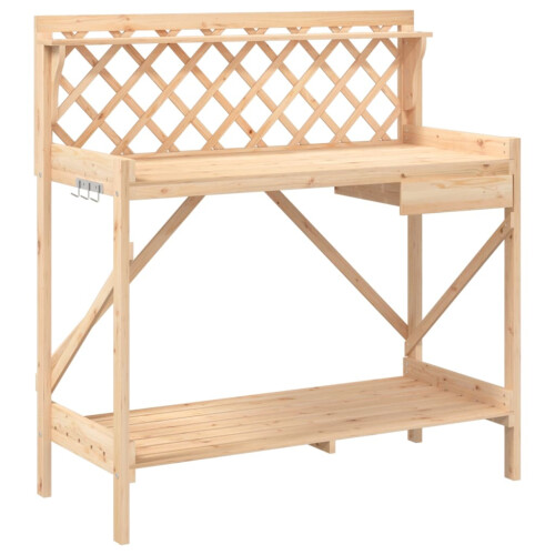 VidaXL vidaXL Potting Bench with Trellis Solid Wood Fir 1