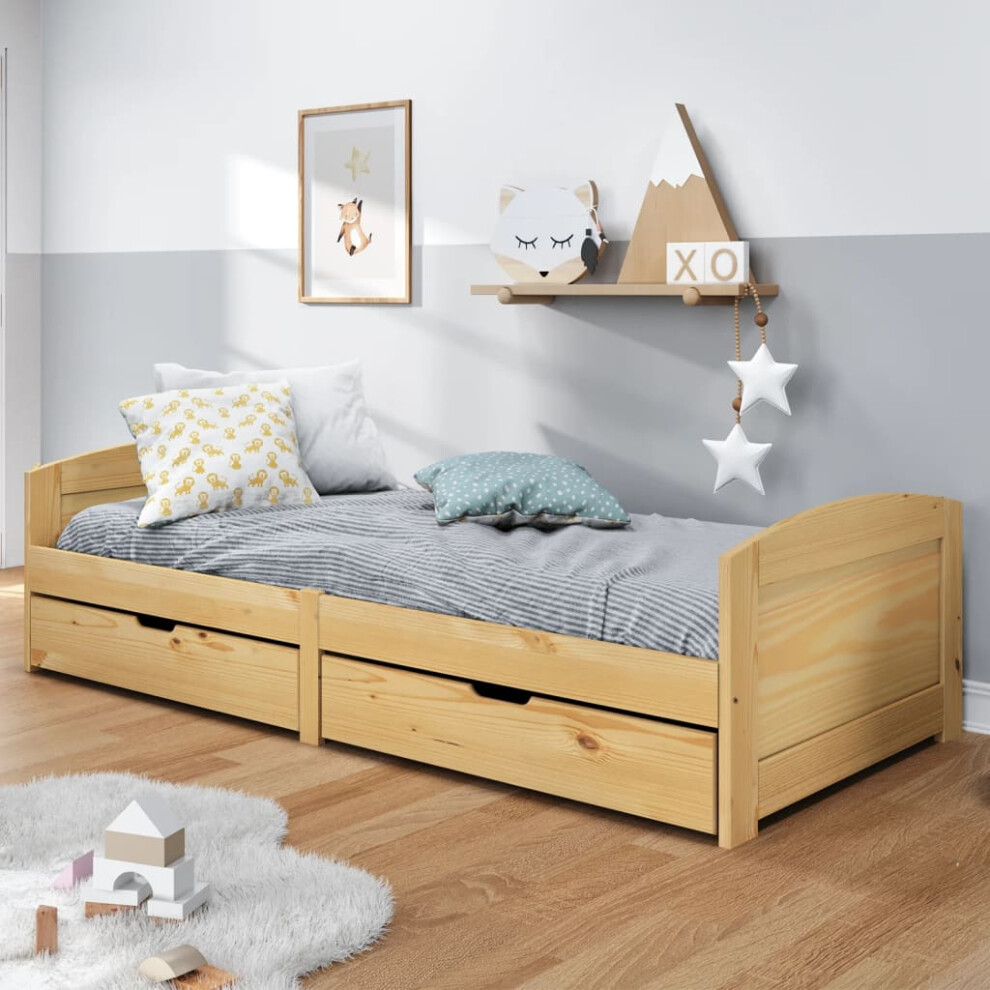 vidaXL Day Bed with 2 Drawers IRUN 90x200 cm Solid Wood Pine