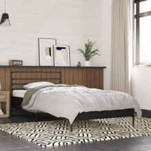 vidaXL Bed Frame Black 90x200 cm Engineered Wood and Metal