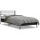 VidaXL vidaXL Bed Frame Black 75x190 cm Small Single Engineered Wood and Metal 3