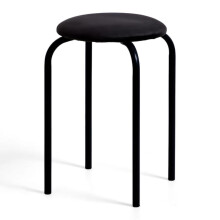 (Black) Round Metal Stacking Stools, Bar Chairs for Home Office