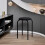 (Black) Round Metal Stacking Stools, Bar Chairs for Home Office 4