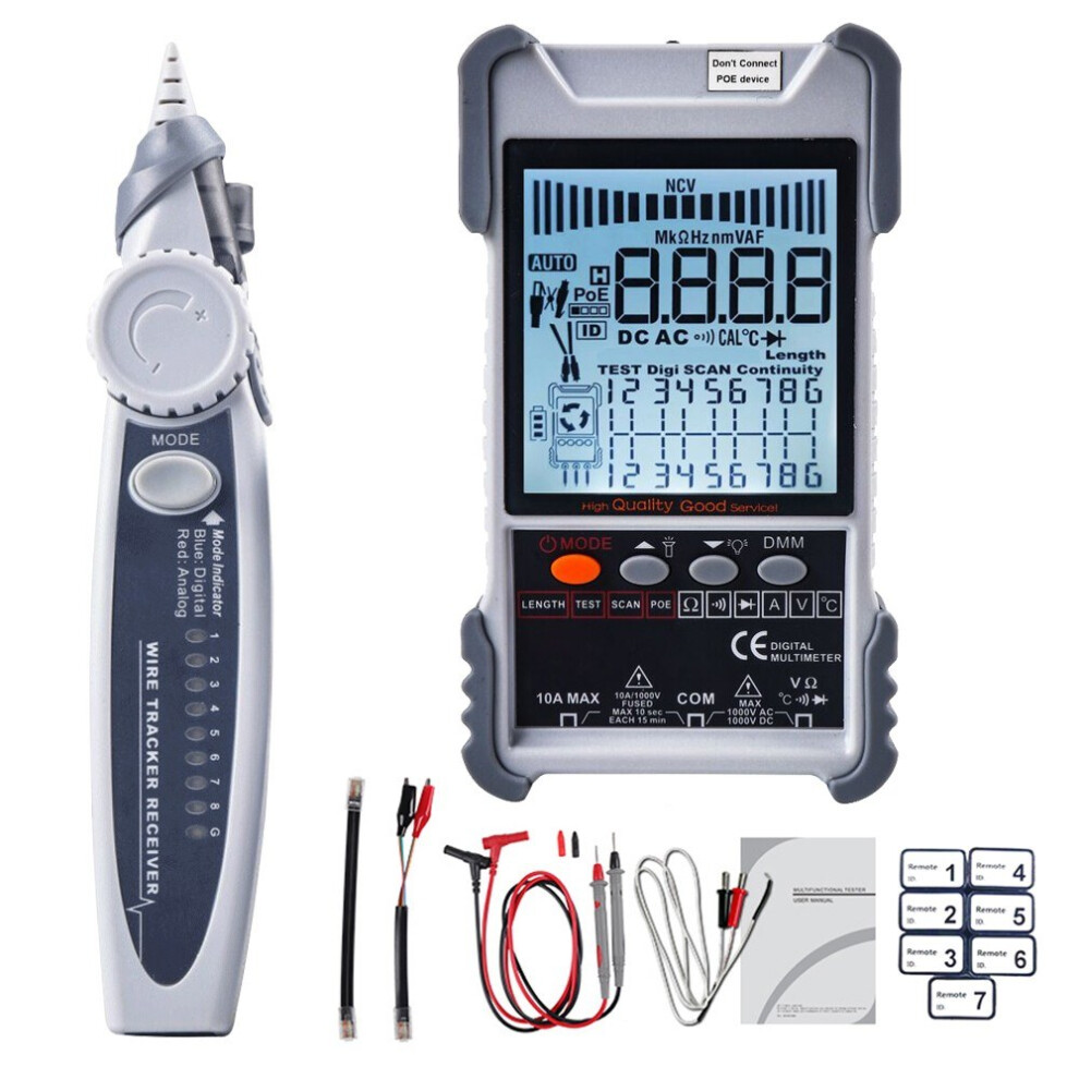 Handheld Portable 2In1 Network Cable Tester Multimeter Lcd Display With Backlight Analogs 4006889788332