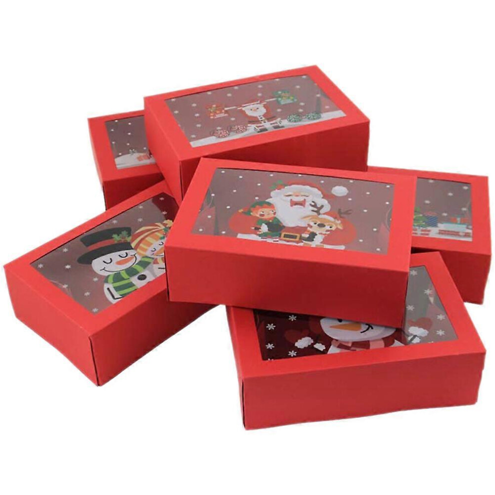 Kricely (As Show, One Size) 6Pcs Christmas Cookie Gift Boxes Christmas Gift Packaging Boxes Christmas Candy Bags