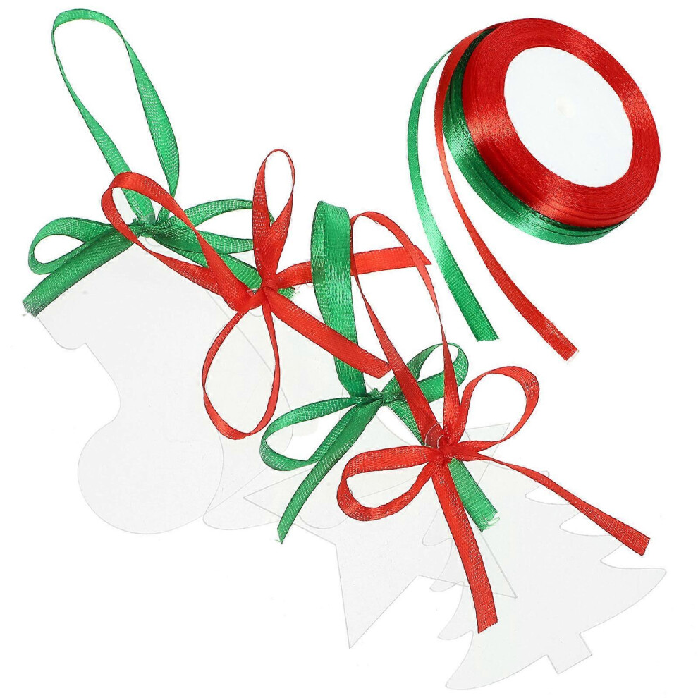 Kricely (As Show, One Size) 20Pcs Christmas Transparent Acrylic Ornaments Diy Festival Pendants Xmas Tree Decors