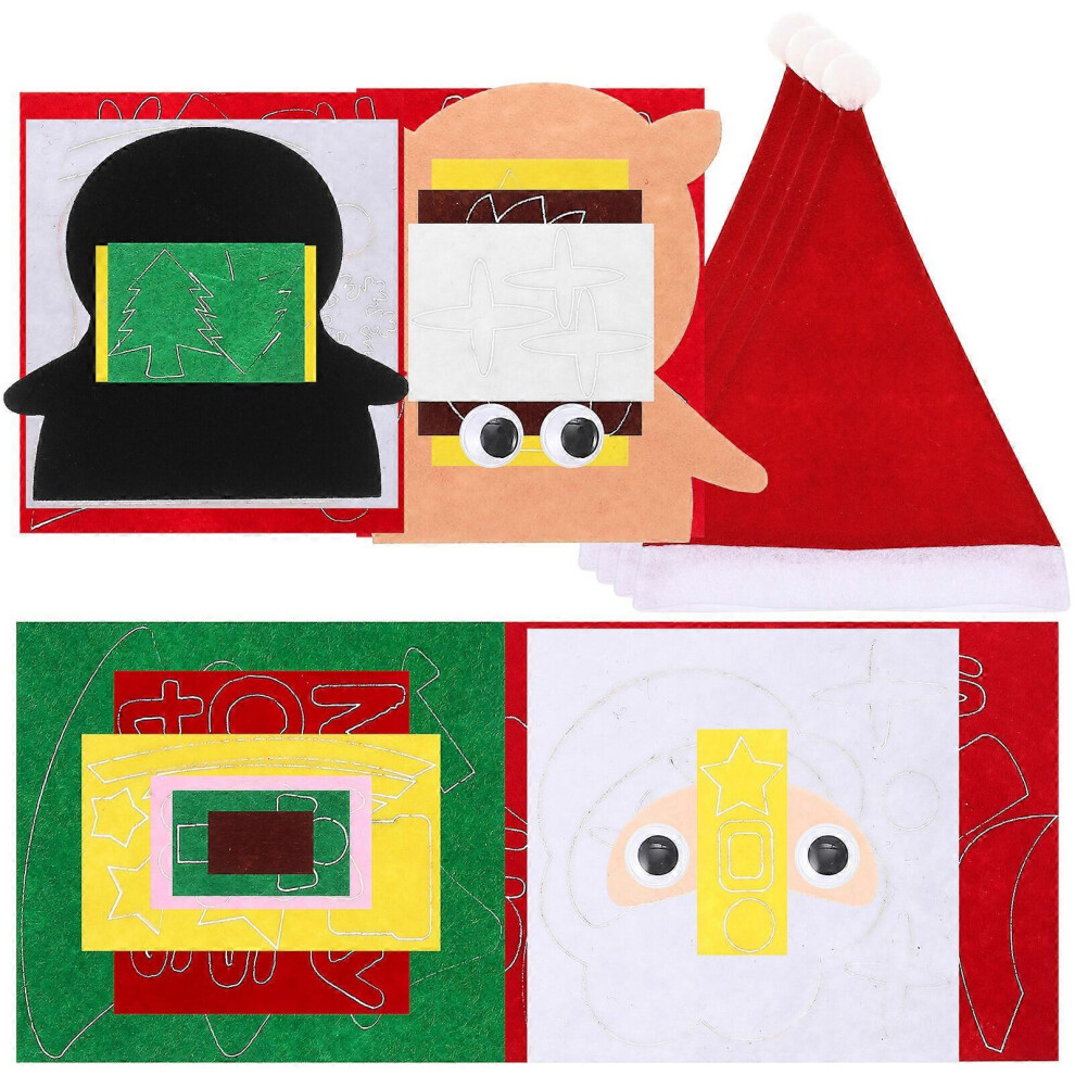 Kricely (As Show, One Size) 4Pcs Christmas Hat Diy Christmas Party Hat Holiday Party Handmade Accessories