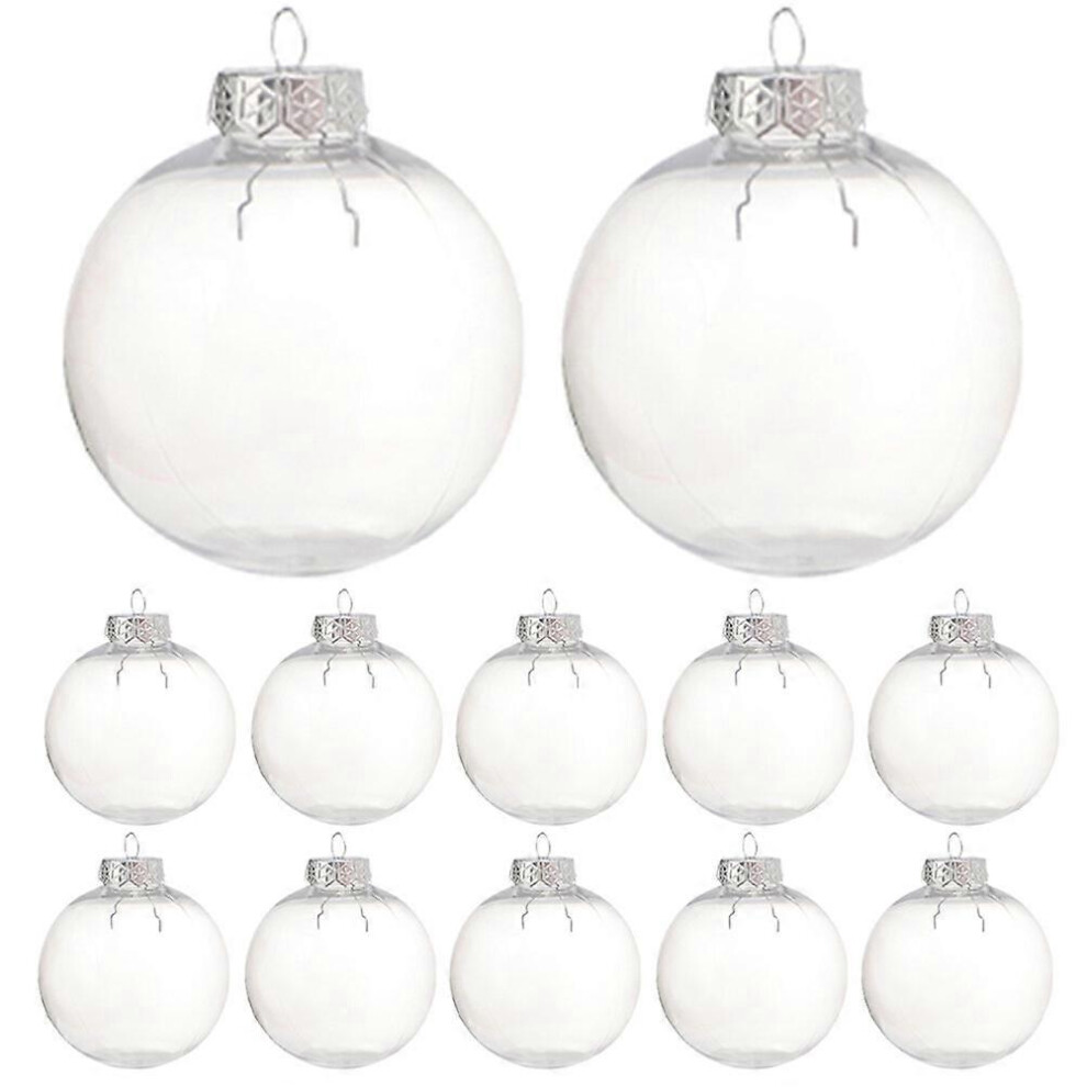 Kricely (As Show, One Size) 15Pcs Empty Balls Christmas Ball Ornaments Hanging Baubles Fillable Ornaments For Christmas Tree