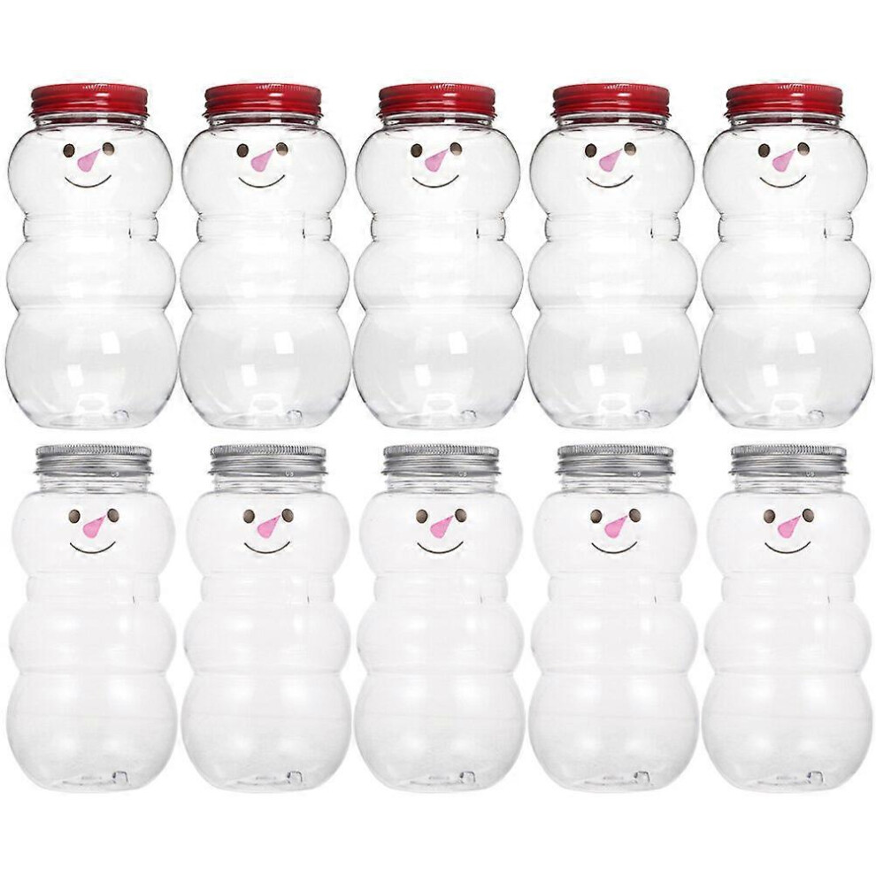 Kricely (As Show, One Size) 10Pcs Christmas Beverage Bottles Party Wrapping Bottles Empty Juice Bottles Milk Beverage Bottles Gift