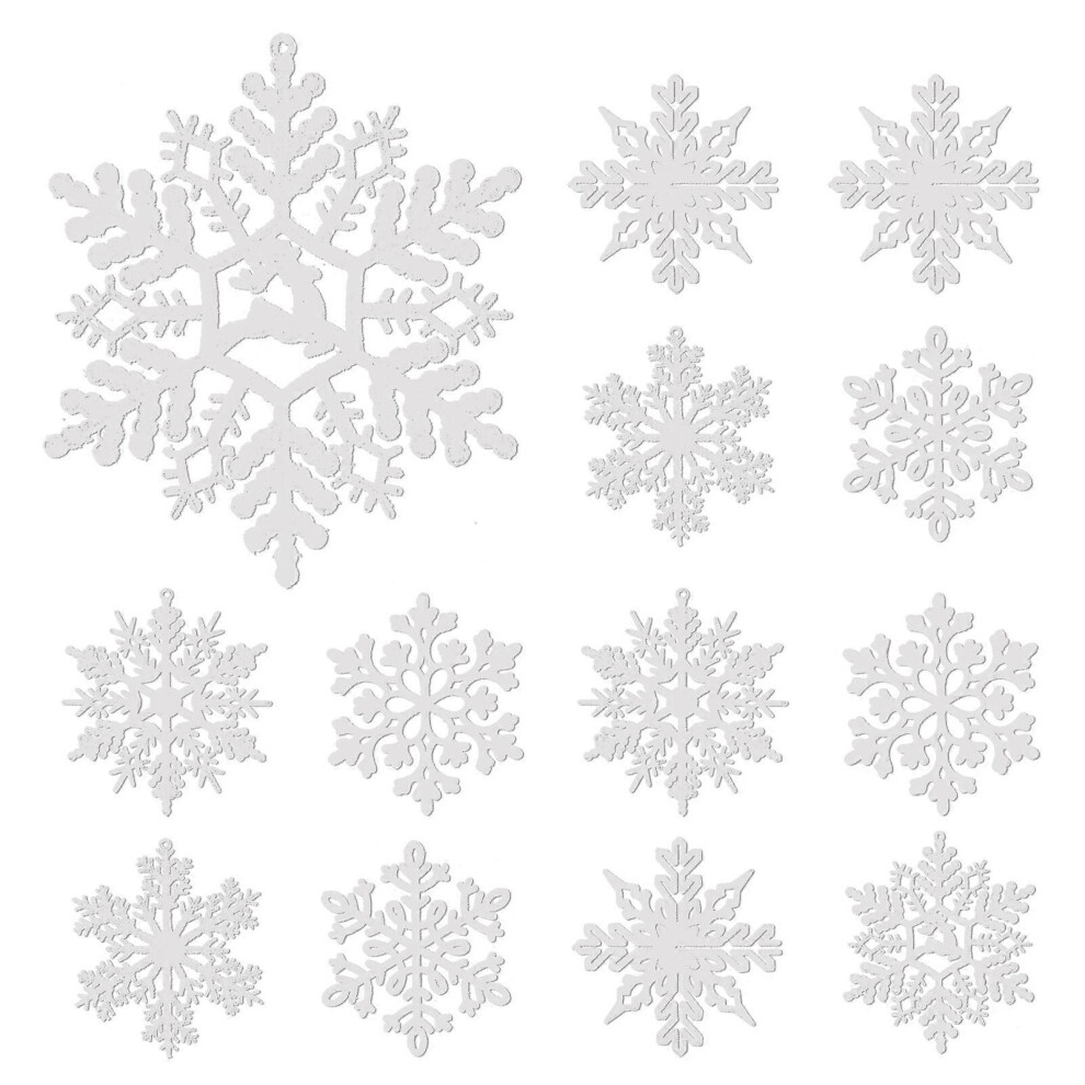 Kricely (As Show, One Size) 12Pcs Xmas Decorative Snowflakes Xmas Snowflake Xmas Tree Pendants Home Decor