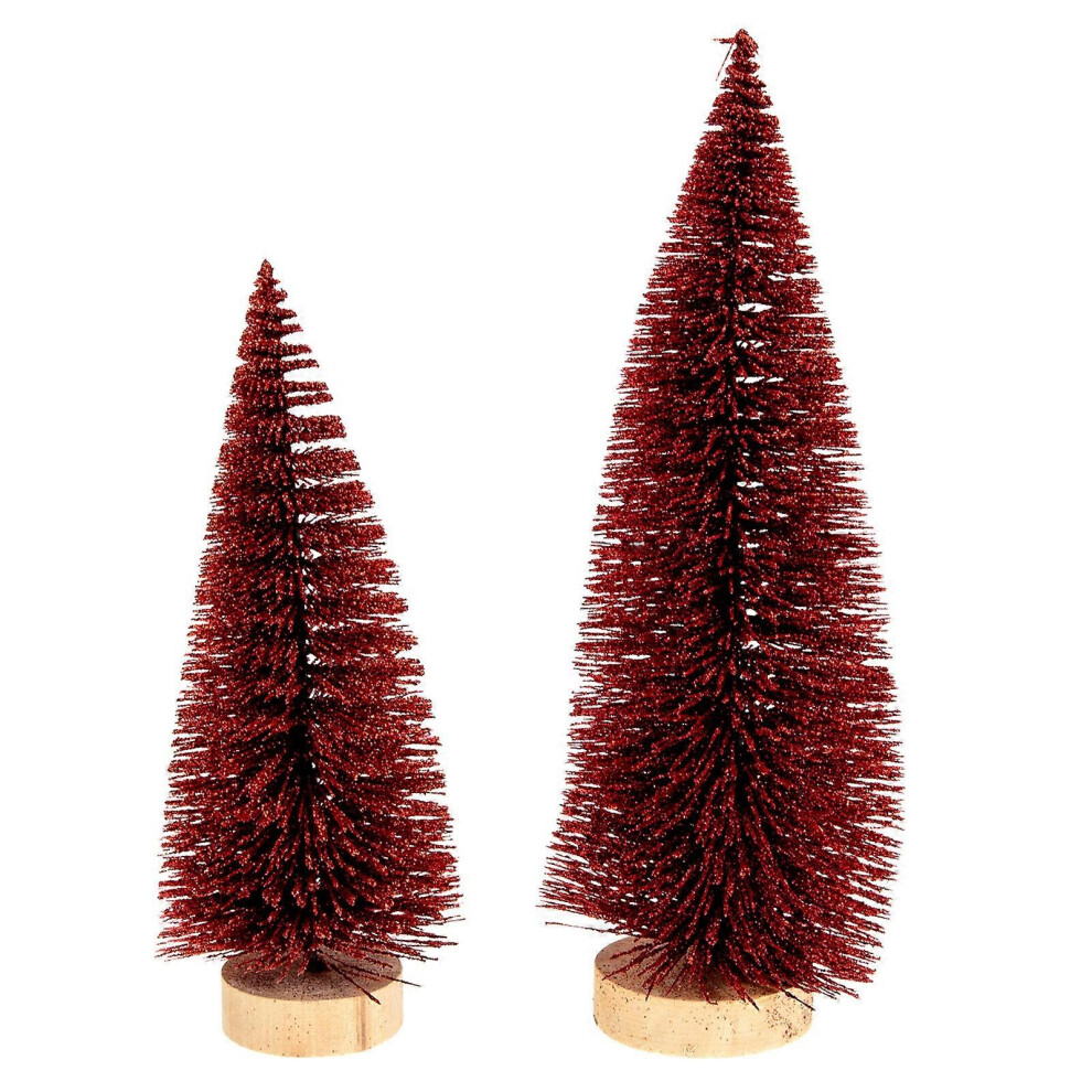 Kricely (As Show, One Size) 2Pcs Christmas Tree Decorations Desktop Christmas Tree Ornament Party Decorations