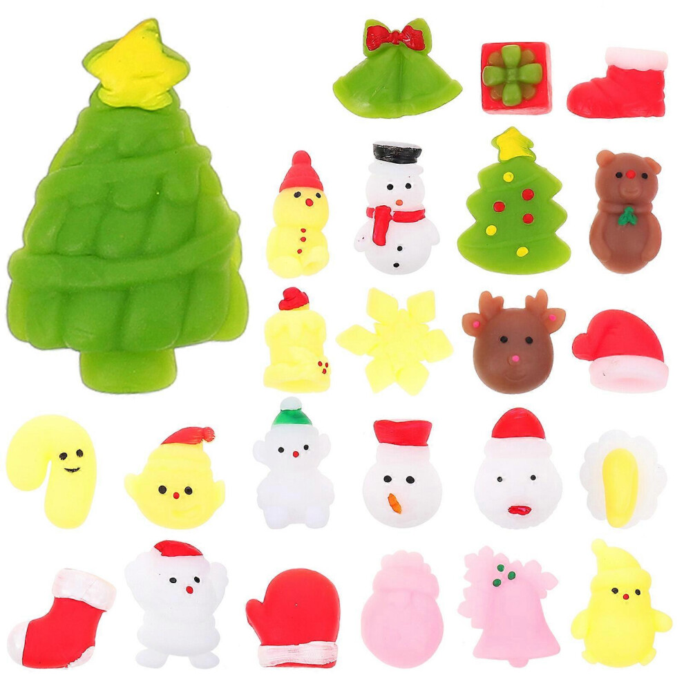 Kricely (As Show, One Size) 24Pcs Christmas Stocking Stuffers Squeeze Toys Stress Relief Toys Xmas Toy Stretchy Toys (Assorted Style)