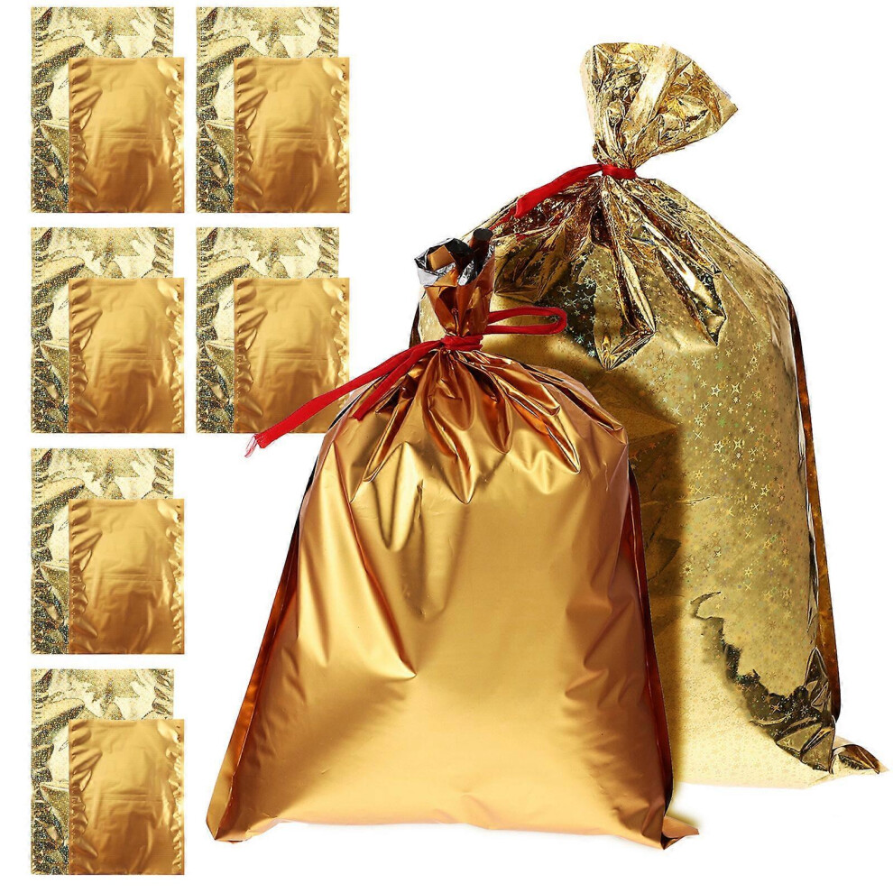 Kricely (As Show, One Size) 24Pcs Reusable Christmas Gift Bags Xmas Candy Bags Xmas Chocolate Bags Party Favors