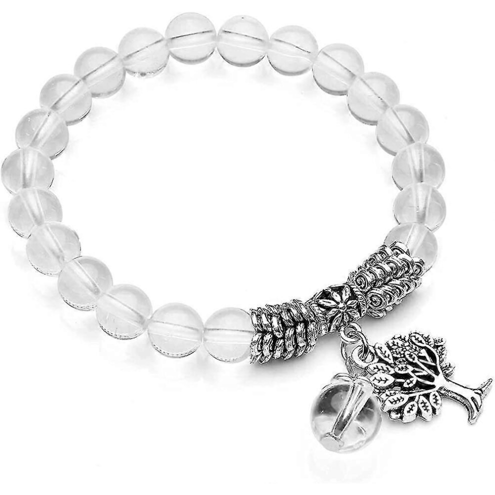 Konhill (As Show, One Size) Feng Shui Bracelet Gemstone Bead Bracelet With Tree Of Life Pendant Healing Reiki Balance Gift