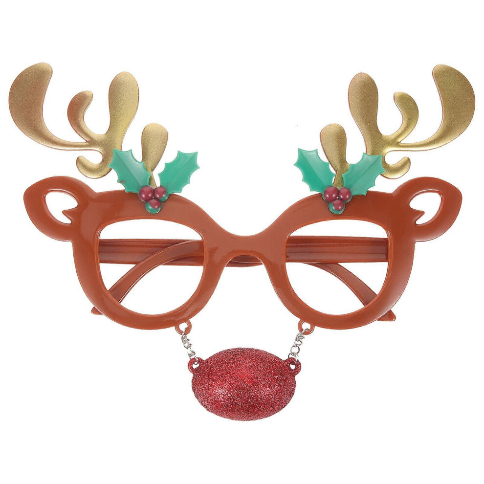 Kricely (As Show, One Size) Christmas Glasses Prop Party Eyeglasses Frame Festival Glasses Decoration Funny Glasses