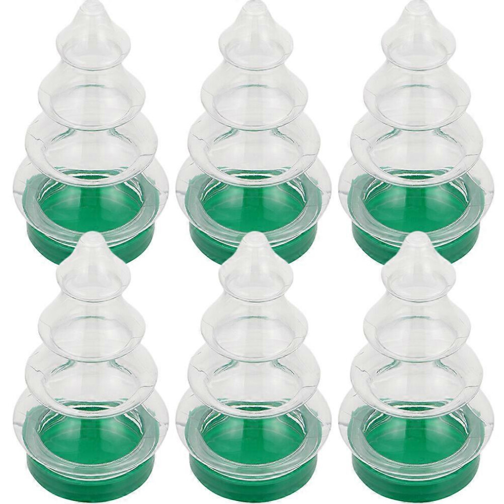 Kricely (As Show, One Size) 6Pcs Christmas Candy Jar Xmas Tree Shape Festival Candy Container Christmas Jar