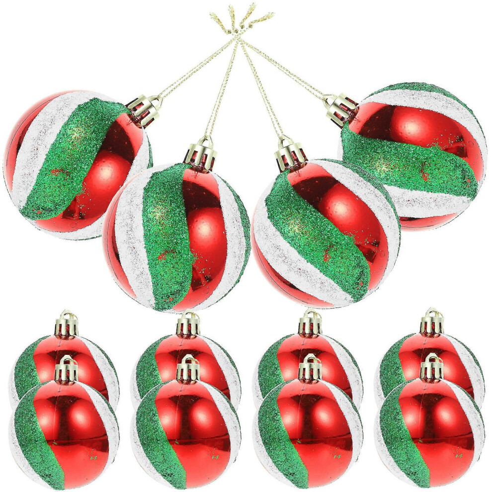 Kricely (As Show, One Size) 12Pcs Christmas Ball Pendants Xmas Ball Hanging Ornaments Xmas Decorations