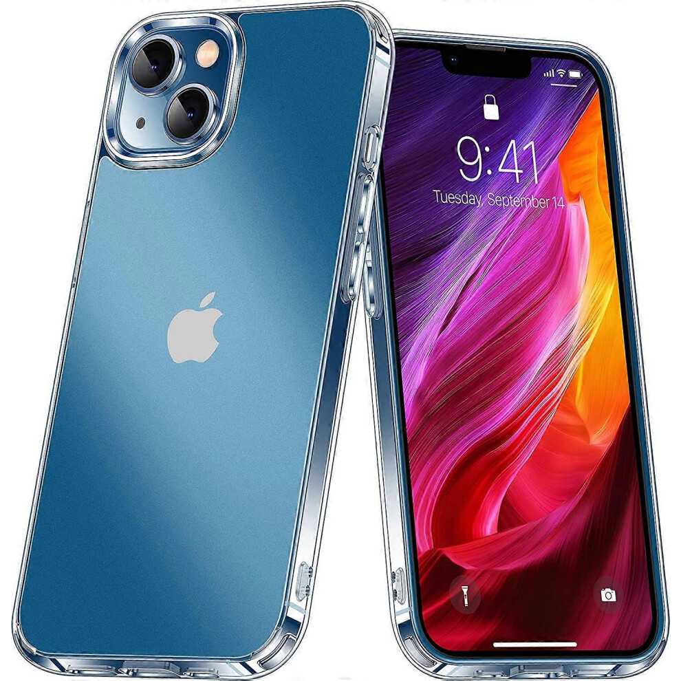 Konhill (As Show, One Size) [2022 Upgraded] Clear For Iphone 13 Case, [Not Yellowing] [Anti-Fingerprint] 8Ft Military Grade Shockproof Protective Phone Case N