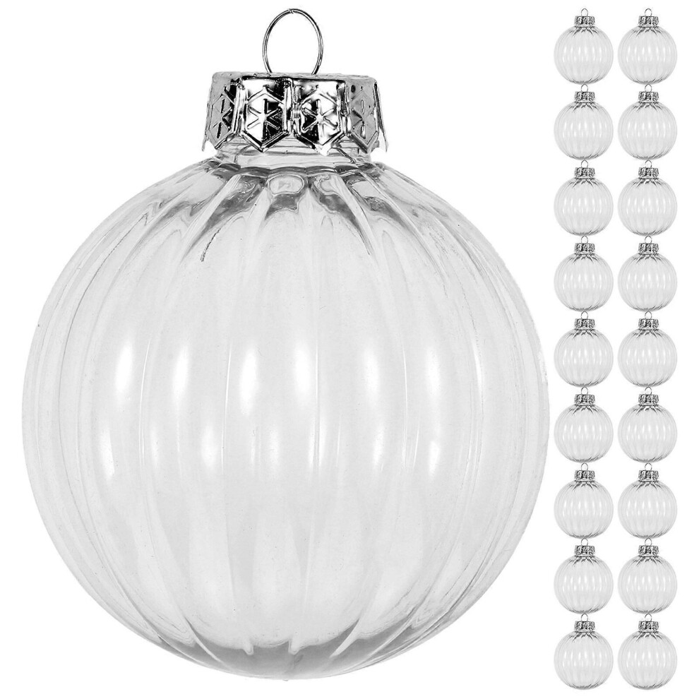 Kricely (As Show, One Size) 20Pcs Christmas Balls Christmas Ball Ornaments Hanging Ornaments Xmas Fillable Ball Ornaments