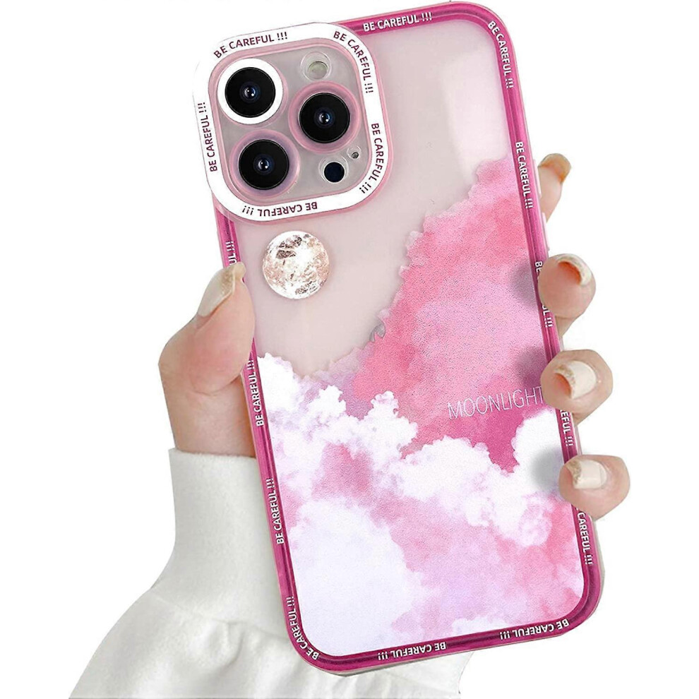 Konhill (As Show, One Size) Cloud Cute Case Compatible For Iphone 13 Pro Max Case With Lens Protective Soft Tpu Shockproof Full Moon Phone Case For Iphone 13