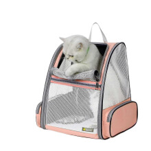 (As show, One size) Veeki About 1.3 Feet In Length Pet Backpack For Small Cats And Dogs Strap Ventilated Design, Seat Belt, Buckle Support, Foldable | Designed For Travel