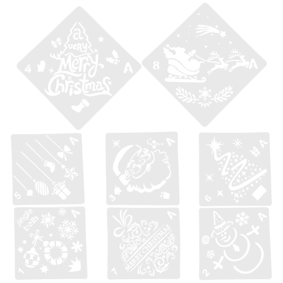 Kricely (As Show, One Size) 1 Set Of Spraying Christmas Stencil Drawing Template Reusable Painting Stencil