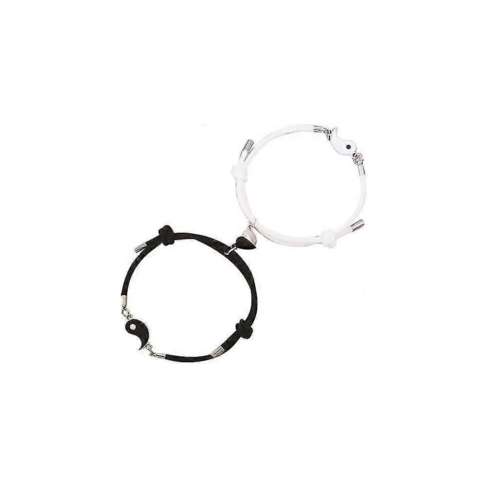 Konhill (As Show, One Size) 2 Pcs Matching Tai Chi Yin Yang Adjustable Woven Cord, 100 Languages I Love You