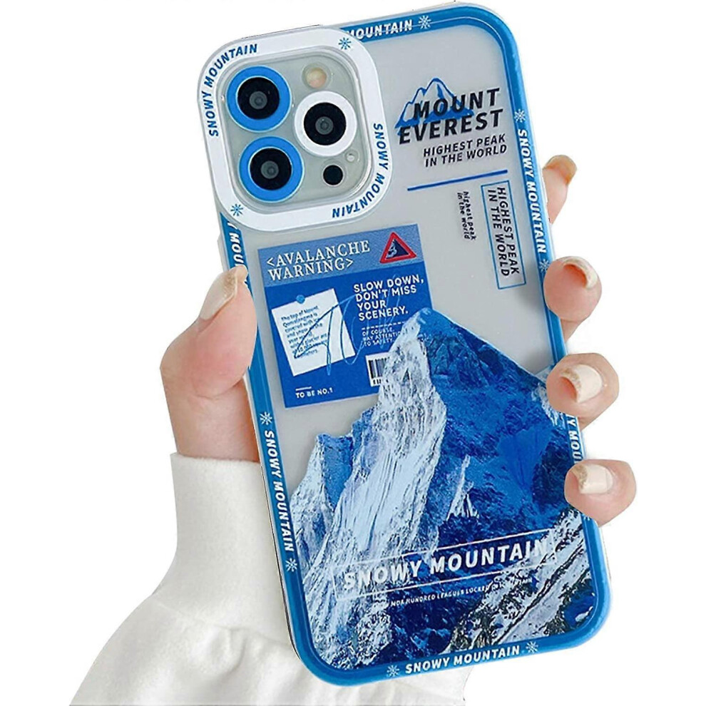 Konhill (As Show, One Size) Compatible For Iphone 13 Pro Max Case Snow Mountain Cute Case With Lens Protective Soft Tpu Shockproof Cover For Iphone 13 Pro Max