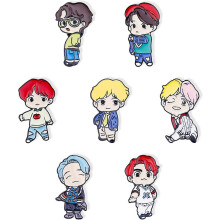 (As show, One size) KPOP BTS Brooch Set BTS Army Bangtan Cute Enamel Lapel Pin for Children Women Clothing Backpack BTS Gift 7pcs Brooch-3 -