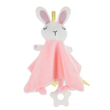 (As show, One size) 1pc Stuffed Rabbit Security Blankets Baby Soothing Sensory Blanket Appeasing Toy