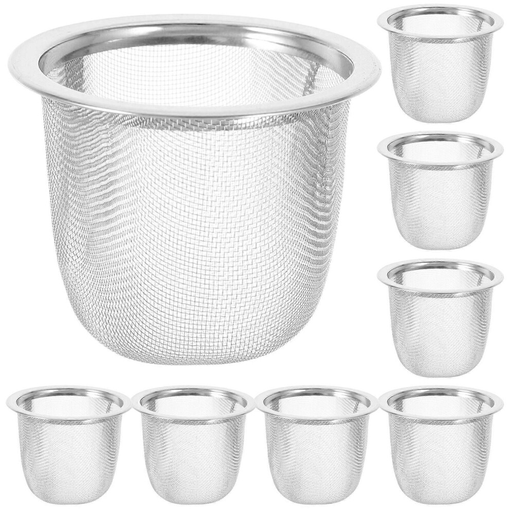 Kricely (As Show, One Size) 8Pcs Stainless Steel Tea Filter Metal Infuser Sturdy Tea Strainer For Home (Diameter 5.8Cm X Height 4Cm)